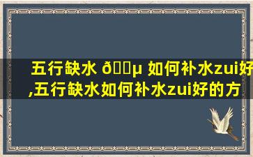 五行缺水 🐵 如何补水zui
好,五行缺水如何补水zui
好的方法